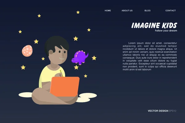 Imagination Kid Graphic Element Design Vhodný Pro Mobilní Aplikace Webové — Stockový vektor