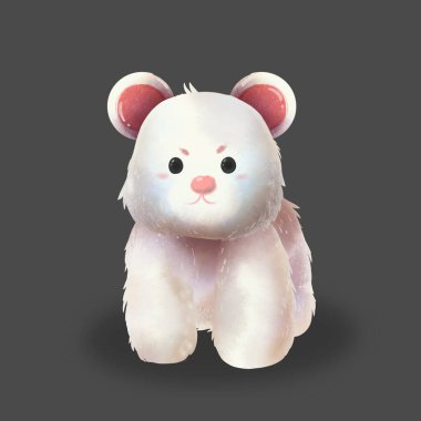 güzel ve muhteşem oyuncak ayı hayvan resimleme grafik tasarım elementi web pankartı veya uygulama arayüzü olarak kullanılabilir