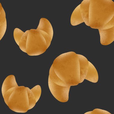 Lezzetli ve lezzetli Kruvasan Desensiz Desen menüsü grafik, bilgi ve arkaplan için de kullanılabilir.