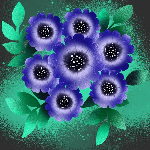 Güzel Anlamlı Mavi Yabani Çiçek Arka Plan Izole Grafik Tasarım — Stok fotoğraf