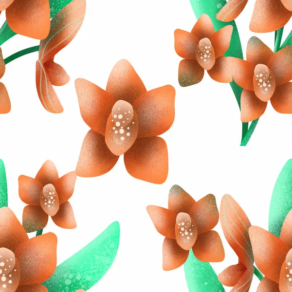 Güzel Anlamlı Turuncu Orkide Arka Plan Veya Izole Grafik Tasarım — Stok fotoğraf