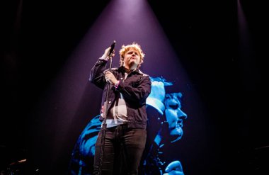 AMSTERDAM, NETHERLANDS - FEBRUARY 13, 2020: Concert of Lewis Capaldi at AFAS Live concert hall. clipart