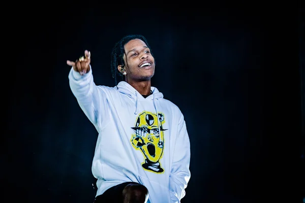 Процитовано Augustus 2019 Lowlands Festival Нідерланди Концерт Asap Rocky — стокове фото