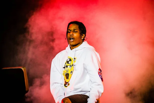 Процитовано Augustus 2019 Lowlands Festival Нідерланди Концерт Asap Rocky — стокове фото