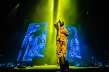 Singer Post Malone at Ziggo Dome on February 25, 2019 in Amsterdam, Netherlands