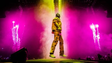 Singer Post Malone at Ziggo Dome on February 25, 2019 in Amsterdam, Netherlands