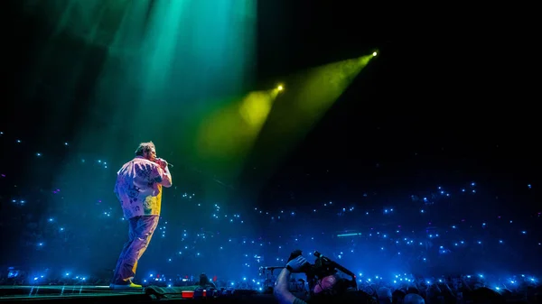 2019年2月25日在荷兰阿姆斯特丹Ziggo Dome的Singer Post Malone — 图库照片