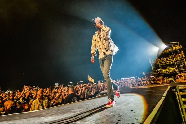 Actuación Whiz Khalifa Festival Sziget Budapest Hungría 2019 — Foto de Stock