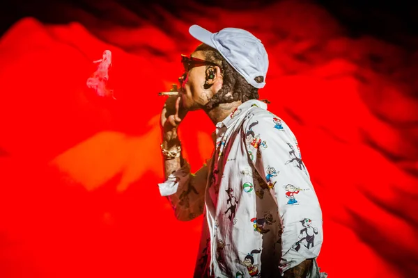 Spettacolo Whiz Khalifa Festival Sziget Budapest Ungheria 2019 — Foto Stock