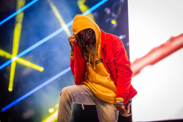 Migos Lowlands Vystupující Pódiu Během Hudebního Festivalu — Stock fotografie