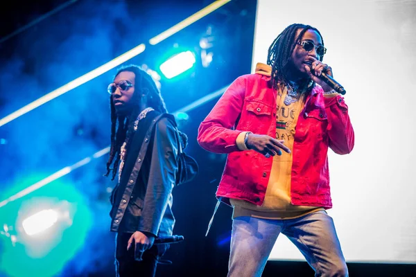 Migos Tierras Bajas Actuando Escenario Durante Festival Música —  Fotos de Stock