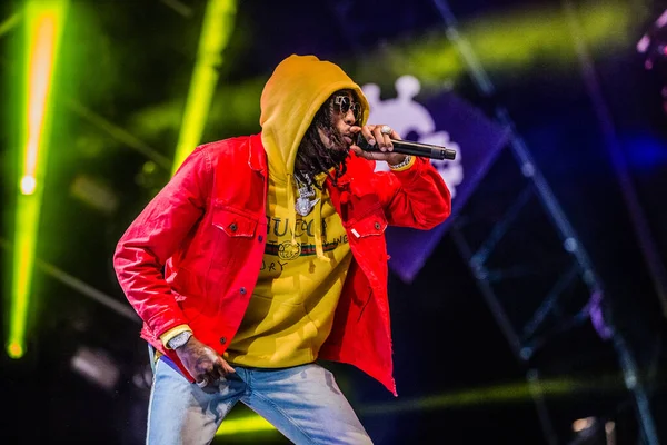 Migos Lowlands Uppträder Scen Musikfestivalen — Stockfoto