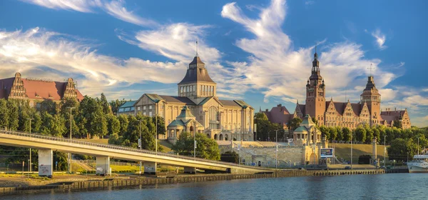 Panorama starego miasta w Szczecinie (Stettin) miasto, Polska — Zdjęcie stockowe