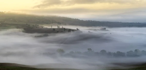 Pienza Italy September 2015 Famous Tuscan Landscape Sunrise — стоковое фото