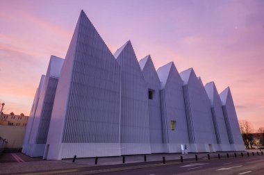 Szczecin, Polonya-Eylül 2016: futuristik Filarmoni salonu içinde S