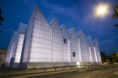 Szczecin, Polonya, Eylül 2016: futuristik ofis Szczecin Filarmoni Binası