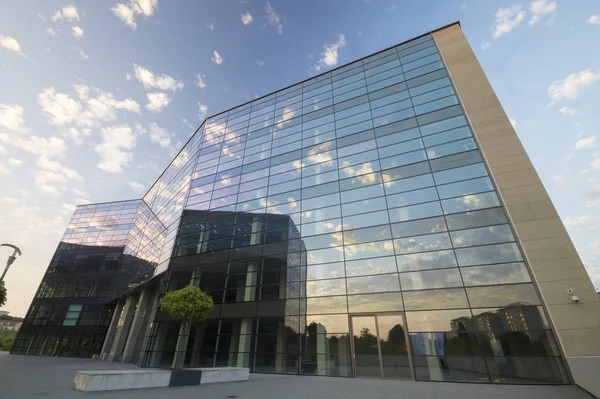 Szczecin Polen Juli 2016 Modernes Bürogebäude Abend — Stockfoto