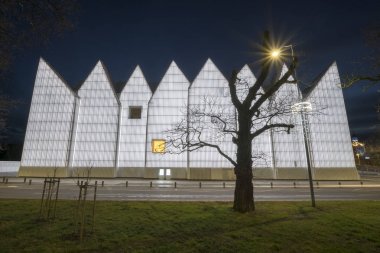 Szczecin, Polonya-Ocak 2018: modern, futuristik binada, inci