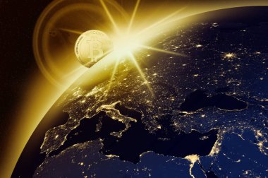 Uzay bac karşı çıkan altın bitcoin vizyonu