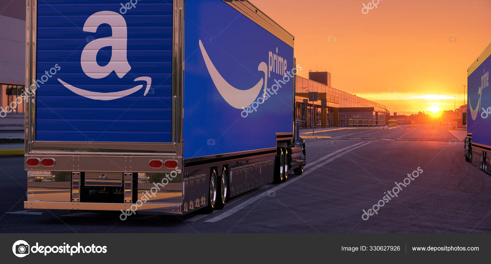 Trucks With A Semi Trailer With The Amazon Prime Logo At The Am Stock Editorial Photo C Mikemareen Trucks With A Semi Trailer With The Amazon Prime Logo At The Am Stock Editorial Photo C Mikemareen