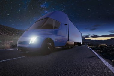 Tesla Semi Truck: Electric truck clipart