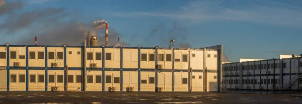 Modular homes for workers building the petrochemical factory pro