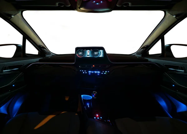 Isolated cockpit and autonomous car interior on a white backgrou — Stock Photo, Image