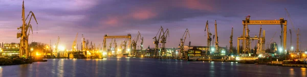 Ipari területek, a hajógyár, Szczecin, Lengyelország, magas reso — Stock Fotó