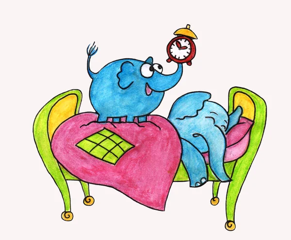 Komik filler, bebek uyandı anne.