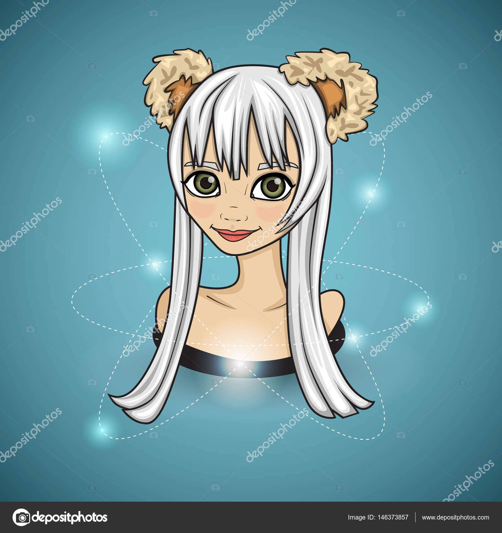 Illustration De Fille De Dessin Animé Avec Les Cheveux