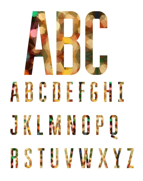Alfabeto colorato fatto di forme geometriche astratte — Vettoriale Stock