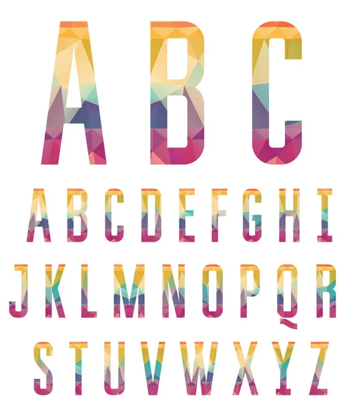 Colorful alphabet made of abstract geometric shapes — Stock Vector
