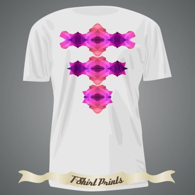 T-shirt Tasarım renkli soyut resimde olan üçgeni ile