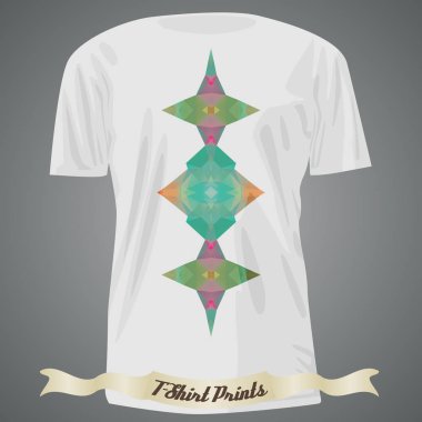 T-shirt Tasarım renkli soyut resimde olan üçgeni ile