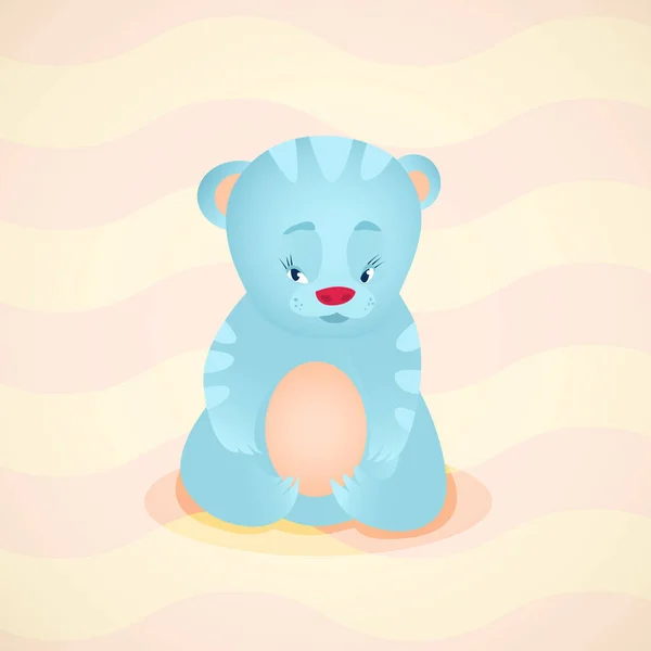 Illustrazione con simpatico orsacchiotto blu — Vettoriale Stock