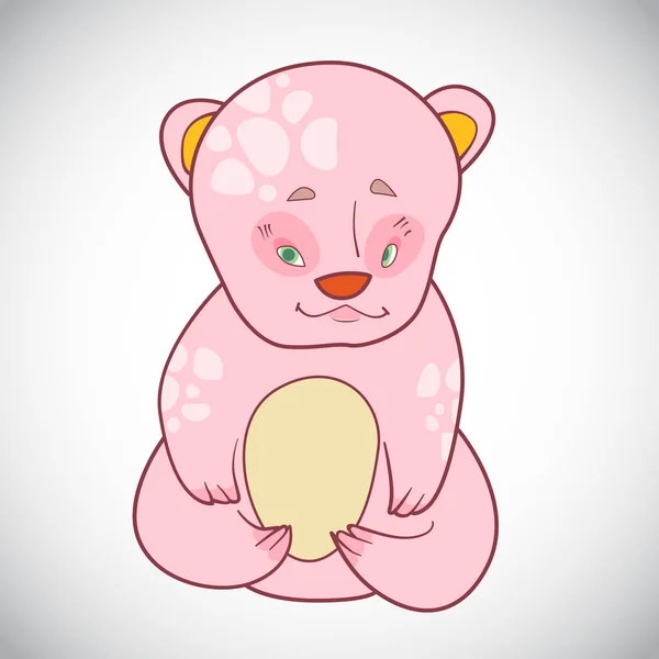 Dibujos animados de lindo oso bebé rosa — Vector de stock