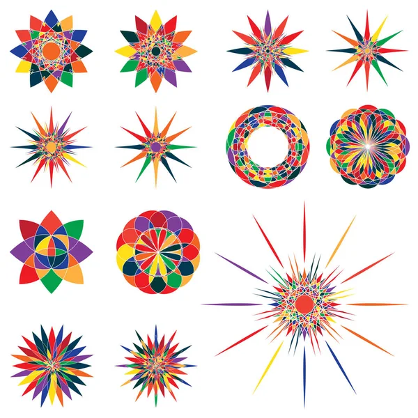 Conjunto Ornamentos Geométricos Ilustración Vectorial — Vector de stock