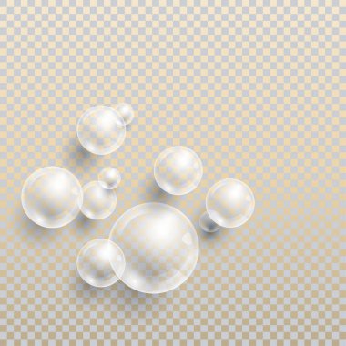 Şeffaf baloncuklu arka plan. Vektör illüstrasyonu