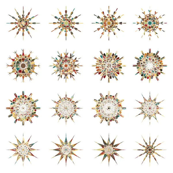 Set Geometric Ornaments Vector Illustration — Stock Vector