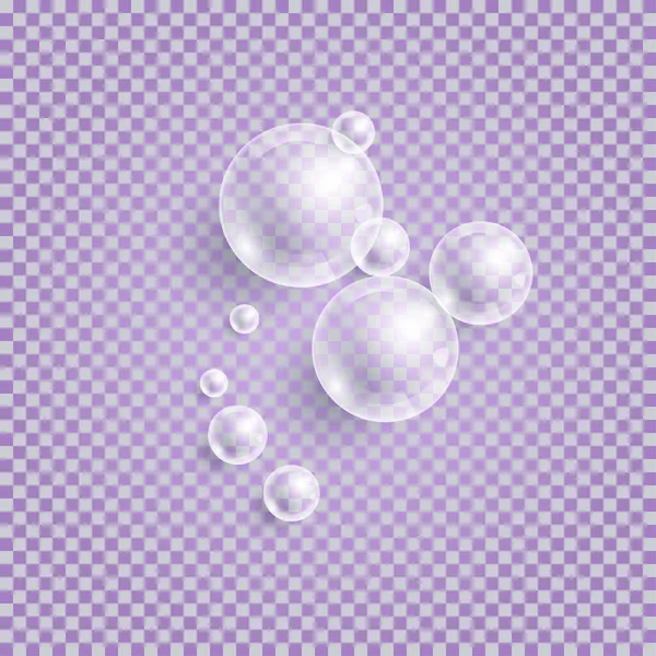透明な泡の背景 ベクターイラスト — ストックベクタ