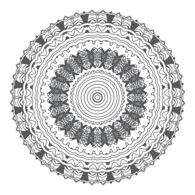 Beyaz arka planda yuvarlak çiçek süsü. Vektör illüstrasyonu