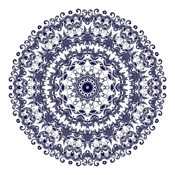 Круглий Квітковий Орнамент Білому Тлі Векторні Ілюстрації — стоковий вектор