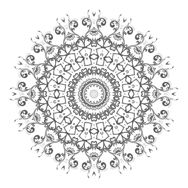 Ornement Floral Rond Sur Fond Blanc Illustration Vectorielle — Image vectorielle