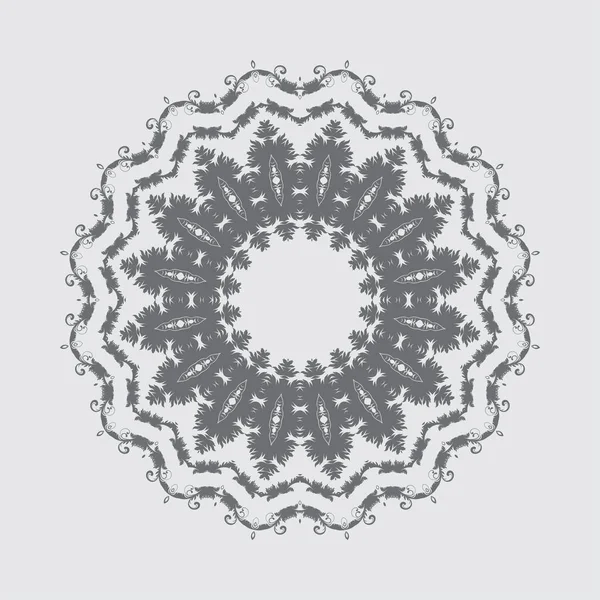 Круглый Цветочный Орнамент Белом Фоне Векторная Иллюстрация — стоковый вектор