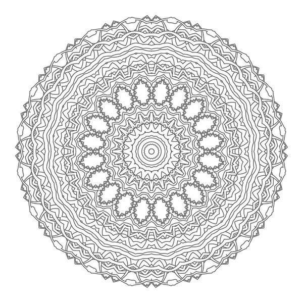 Ornement Floral Rond Sur Fond Blanc Illustration Vectorielle — Image vectorielle