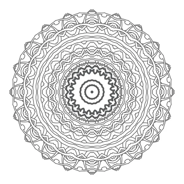 Ornement Floral Rond Sur Fond Blanc Illustration Vectorielle — Image vectorielle