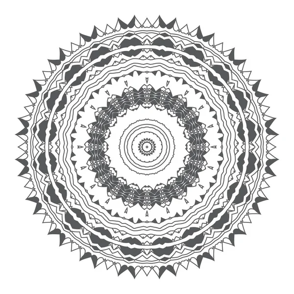 Kulatý Květinový Ornament Bílém Pozadí Vektorová Ilustrace — Stockový vektor
