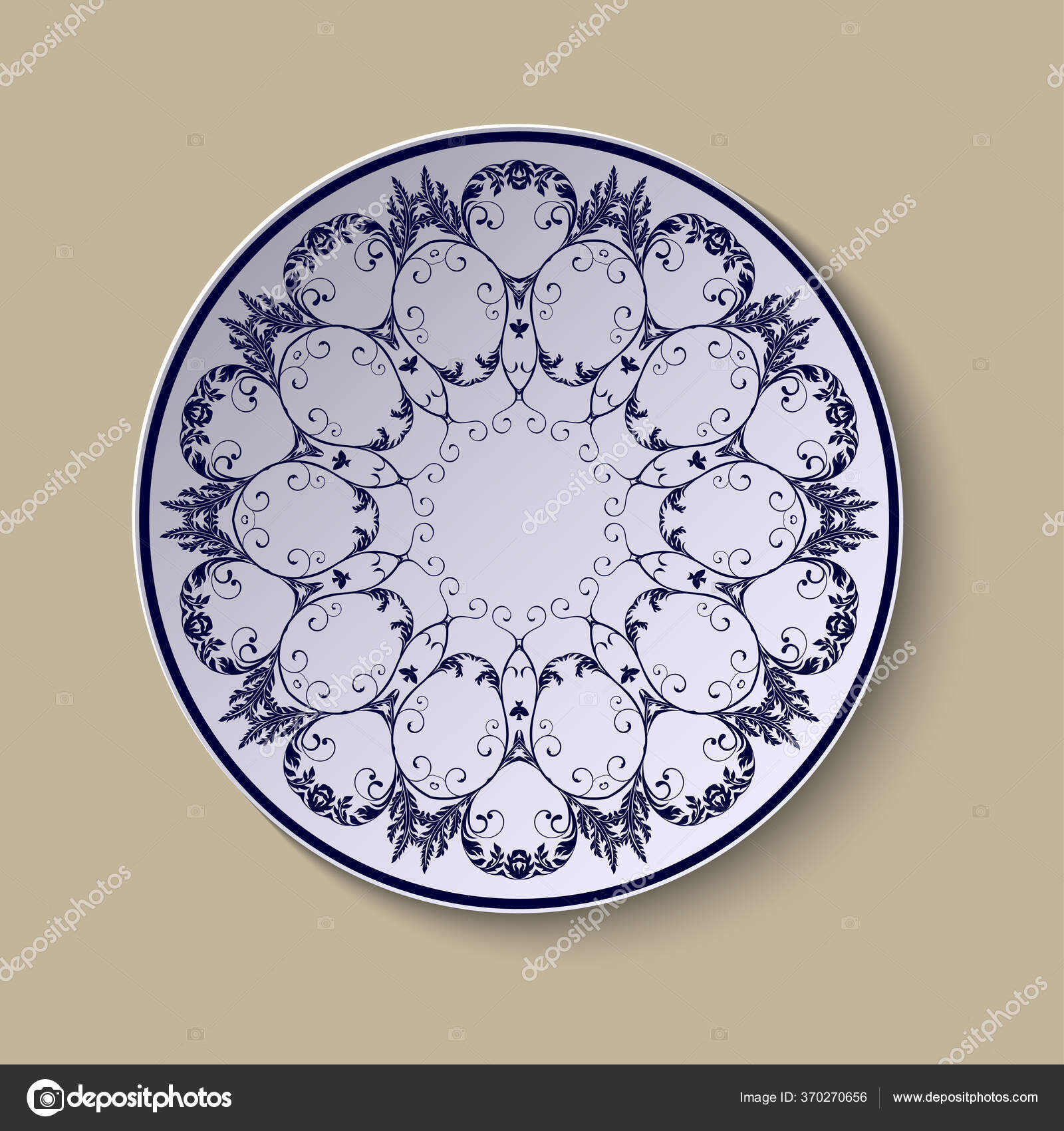 Plate Ornament Abstract Style Classic Plate Ornament Great Design Any ...