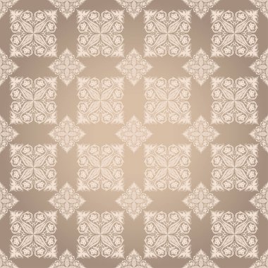 Arka planda kusursuz bir süs. Arka planda çiçek süsü var. Duvar kağıdı deseni. Tekstil deseni