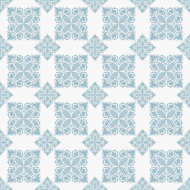 Arka planda kusursuz bir süs. Arka planda çiçek süsü var. Duvar kağıdı deseni. Tekstil deseni